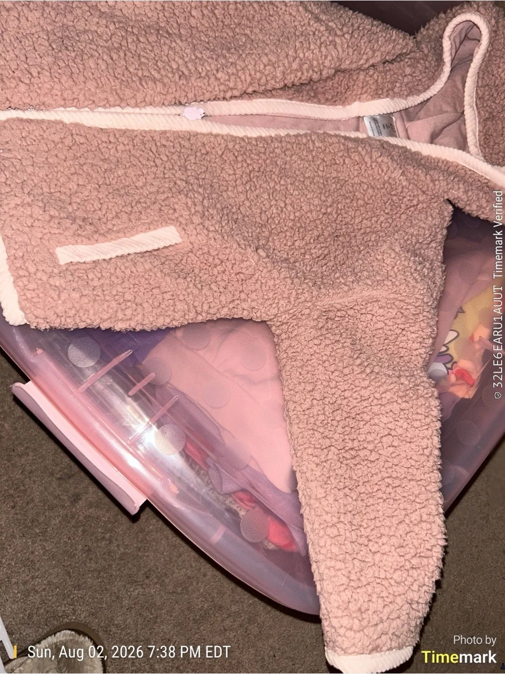 GAP Baby Sherpa Hoodie Jacket - Blush Pink